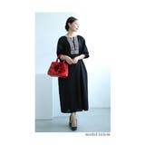 目を惹くエスニック刺繍のキーネックインド綿ワンピース レディース ファッション | Sawa a la mode | 詳細画像14