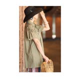 デコルテレースとリボンのコットンシャツチュニック レディース ファッション | Sawa a la mode | 詳細画像7