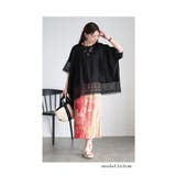 アシンメトリーレース使いの麻混ブルオーバーチュニック レディース ファッション | Sawa a la mode | 詳細画像9