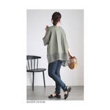 アシンメトリーレース使いの麻混ブルオーバーチュニック レディース ファッション | Sawa a la mode | 詳細画像14