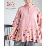 刺繍で描いた花が咲くコットンシャツチュニック レディース ファッション | Sawa a la mode | 詳細画像1 