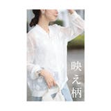 薔薇の花とドットが浮かぶシアーブルゾン アウター レディース | Sawa a la mode | 詳細画像5