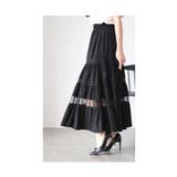 上品に透けるレースを纏うティアードロングスカート レディース ファッション | Sawa a la mode | 詳細画像13