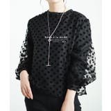 レディに決まるドット柄ふんわり袖シアートップス レディース ファッション | Sawa a la mode | 詳細画像1