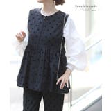 大人が着こなせるドット柄ペプラムベスト レディース ファッション | Sawa a la mode | 詳細画像1