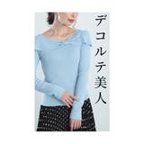 デコルテ美人見えなリボンカラーニットトップス レディース ファッション | Sawa a la mode | 詳細画像5