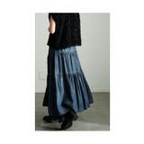 軽快な大人可愛いデニム風ティアードスカート レディース ファッション | Sawa a la mode | 詳細画像19 