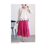 連なるクローバー画のきれいめ袖リブトップス レディース ファッション | Sawa a la mode | 詳細画像11