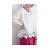 連なるクローバー画のきれいめ袖リブトップス レディース ファッション | Sawa a la mode | 詳細画像13