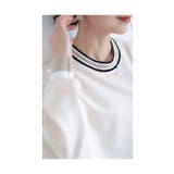 連なるクローバー画のきれいめ袖リブトップス レディース ファッション | Sawa a la mode | 詳細画像16