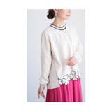 連なるクローバー画のきれいめ袖リブトップス レディース ファッション | Sawa a la mode | 詳細画像19