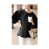 ふんわりボリューム袖のペプラムプルオーバートップス レディース ファッション | Sawa a la mode | 詳細画像11