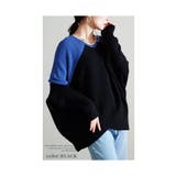 ワザあり着痩せテク配色ドルマンリブニット レディース ファッション | Sawa a la mode | 詳細画像8