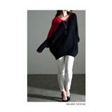 ワザあり着痩せテク配色ドルマンリブニット レディース ファッション | Sawa a la mode | 詳細画像19
