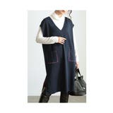 配色ステッチでこなれるニットチュニックベスト レディース ファッション | Sawa a la mode | 詳細画像8