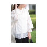 浮き上がる花シルエットのシアーシャツブラウス レディース ファッション | Sawa a la mode | 詳細画像11