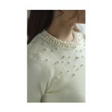 首元に輝き放つパールネックリブニットトップス レディース ファッション | Sawa a la mode | 詳細画像8
