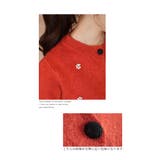 艶やかなパールの花が咲くダイヤ柄ラメニットカーディガン レディース ファッション | Sawa a la mode | 詳細画像4