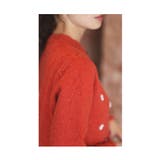 艶やかなパールの花が咲くダイヤ柄ラメニットカーディガン レディース ファッション | Sawa a la mode | 詳細画像8