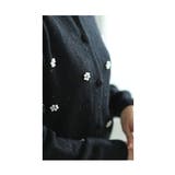 艶やかなパールの花が咲くダイヤ柄ラメニットカーディガン レディース ファッション | Sawa a la mode | 詳細画像13