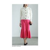 艶やかなパールの花が咲くダイヤ柄ラメニットカーディガン レディース ファッション | Sawa a la mode | 詳細画像16
