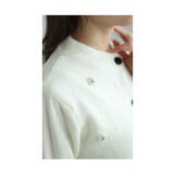 艶やかなパールの花が咲くダイヤ柄ラメニットカーディガン レディース ファッション | Sawa a la mode | 詳細画像18