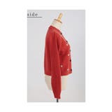 艶やかなパールの花が咲くダイヤ柄ラメニットカーディガン レディース ファッション | Sawa a la mode | 詳細画像21