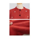 艶やかなパールの花が咲くダイヤ柄ラメニットカーディガン レディース ファッション | Sawa a la mode | 詳細画像23