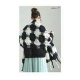 四葉の葉が浮かび上がるふわふわチェックストール レディース ファッション | Sawa a la mode | 詳細画像7