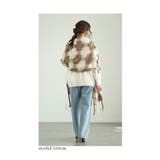 四葉の葉が浮かび上がるふわふわチェックストール レディース ファッション | Sawa a la mode | 詳細画像14
