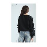 パールを纏ったフリルが流れるトレーナートップス レディース ファッション | Sawa a la mode | 詳細画像7