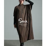 流れるケーブル模様ハイネックニットチュニック レディース ファッション | Sawa a la mode | 詳細画像1