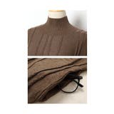 流れるケーブル模様ハイネックニットチュニック レディース ファッション | Sawa a la mode | 詳細画像23