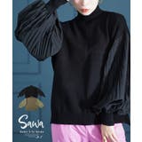 上品にオトナ映えする異素材プリーツ袖ニット レディース ファッション | Sawa a la mode | 詳細画像1
