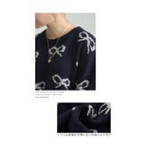 こなれた大人の可愛さ溢れるリボン柄ニットプルオーバー レディース ファッション | Sawa a la mode | 詳細画像4