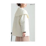 ぽこぽこ浮き出るバラ模様のビックカラーキルティングジャケット レディース | Sawa a la mode | 詳細画像7