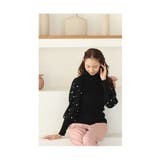 パールの粒が降り注ぐパフスリーブニットトップス レディース ファッション | Sawa a la mode | 詳細画像14