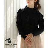 ふっくら花咲き誇るニットプルオーバートップス レディース ファッション | Sawa a la mode | 詳細画像1