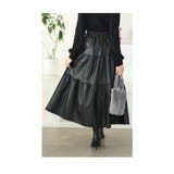 フェイクレザーのリボン付きティアードスカート レディース ファッション | Sawa a la mode | 詳細画像7