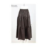 フェイクレザーのリボン付きティアードスカート レディース ファッション | Sawa a la mode | 詳細画像20