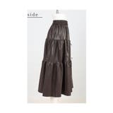 フェイクレザーのリボン付きティアードスカート レディース ファッション | Sawa a la mode | 詳細画像21