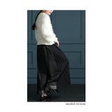 甘さを重ねるプリーツ異素材ワイドデニムパンツ レディース ファッション | Sawa a la mode | 詳細画像8