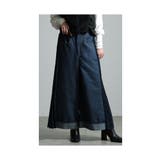 甘さを重ねるプリーツ異素材ワイドデニムパンツ レディース ファッション | Sawa a la mode | 詳細画像16