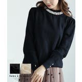 デコレーションパールネックの綺麗めニットトップス レディース ファッション | Sawa a la mode | 詳細画像1
