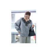 優美な花レースを纏ったゆったりニットトップス レディース ファッション | Sawa a la mode | 詳細画像10