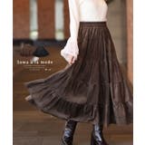 しっとり艶めくベロアのティアードロングスカート レディース ファッション | Sawa a la mode | 詳細画像1