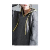 配色スカラップが効くステッチニットパーカー レディース ファッション | Sawa a la mode | 詳細画像19