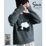 キャッチーなアイコン照れ屋パンダ柄ニット レディース ファッション | Sawa a la mode | 詳細画像1