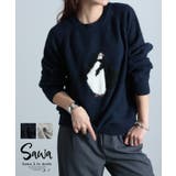 キャッチーなアイコンお散歩ペンギン柄ニット レディース ファッション | Sawa a la mode | 詳細画像1