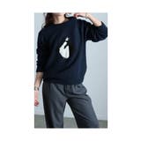 キャッチーなアイコンお散歩ペンギン柄ニット レディース ファッション | Sawa a la mode | 詳細画像17